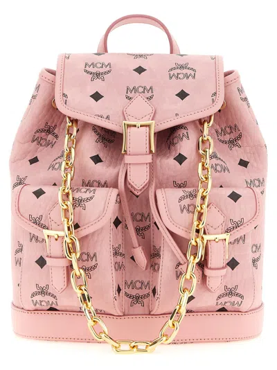 Mcm Aren Backpack In Pink