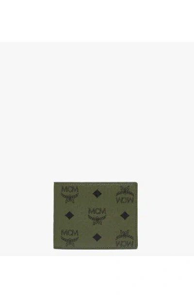 Mcm Aren Bifold Wallet W/ Card Case In Green