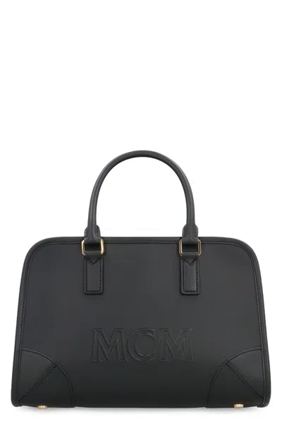 MCM AREN BOSTON LEATHER HANDBAG