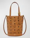 Mcm Aren Buckle Visetos Tote Bag In Cognac