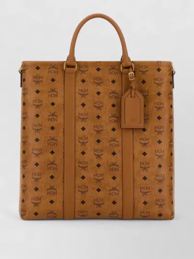 Mcm Aren Canvas Shopping Shoulder Bag Tote In Brown