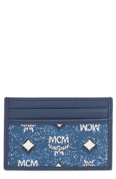 Mcm Aren Card Case In Blue