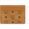 Mcm Visetos Card Case In Cognac