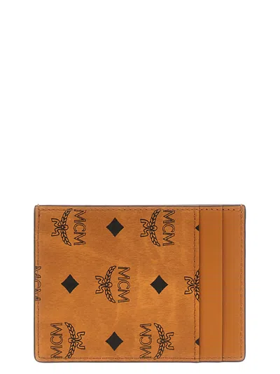 Mcm Aren Card Holder In Brown