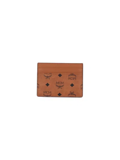 Mcm Aren Card Holder In Brown