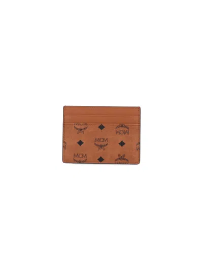 Mcm "aren" Card Holder In Brown
