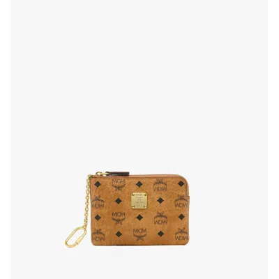 Mcm Aren Card Pouch In Visetos In Brown