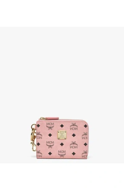 Mcm Aren Card Pouch In Pink