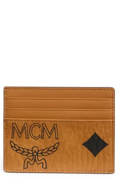 Mcm Aren Card Wallet In Brown