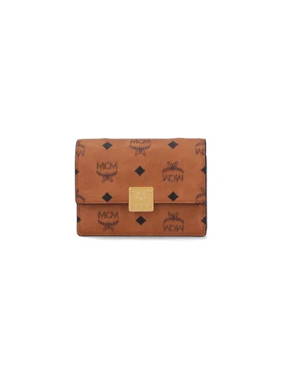 Mcm Aren Chain Wallet In Brown