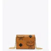 Mcm Aren Chain Wallet In Maxi Monogram Visetos In Orange