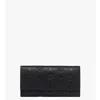 Mcm Aren Continental Wallet In Embossed Monogram Leather In Black