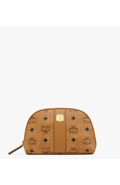Mcm Aren Cosmetic Pouch In Brown