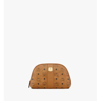 Mcm Aren Cosmetic Pouch In Visetos In Brown