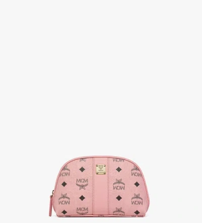 Mcm Aren Cosmetic Pouch In Pink