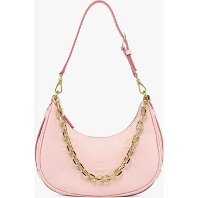 Mcm Aren Crescent Hobo Bag In Red