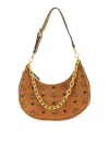 Mcm Aren Crescent Hobo Shoulder Bag In Brown