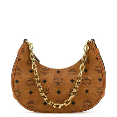 Mcm Aren Crescent Shoulder Bag In Brown