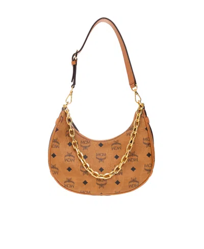 MCM MCM AREN CRESCENT ZIPPED SMALL SHOULDER BAG