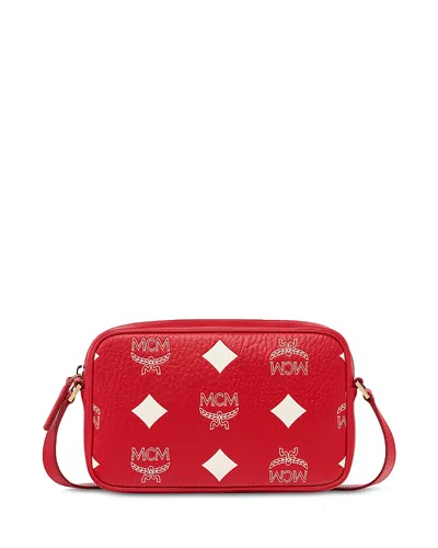 Mcm Aren Crossbody In Maxi Visetos In Candy Red