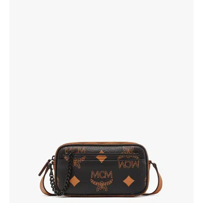 Mcm Aren Crossbody W/ Pouch In Monogram Mix In Black