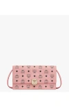 Mcm Aren Crossbody Wallet In Visetos In Pink
