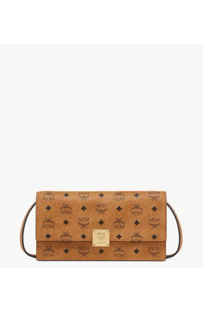 Mcm Aren Crossbody Wallet In Brown