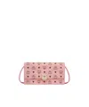 Mcm Aren Crossbody Wallet In Visetos In Pink