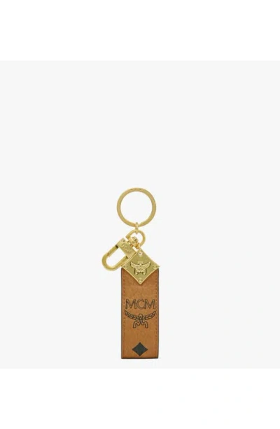 Mcm Aren Diamond Logo Key Holder In Brown