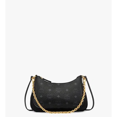 Mcm Aren Duo Hobo In Econyl And Visetos In Black