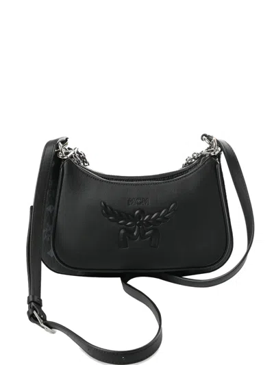 Mcm Aren Embossed Chain Clutch Bag In White