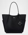 Mcm Aren Extra Large Nylon Shopper Tote Bag In Black
