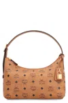 Mcm Small Aren Hobo Bag In Brown