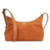 Mcm Aren Hobo Bag In Recycled Nylon And Monogram Print Leather In Brown