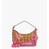 Mcm Aren Hobo In Cubic Coral Visetos In Pink