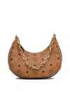Mcm Small Aren Hobo Shoulder Bag In Brown