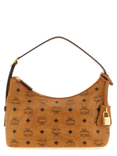 Mcm Aren Hobo Small Shoulder Bag In Brown