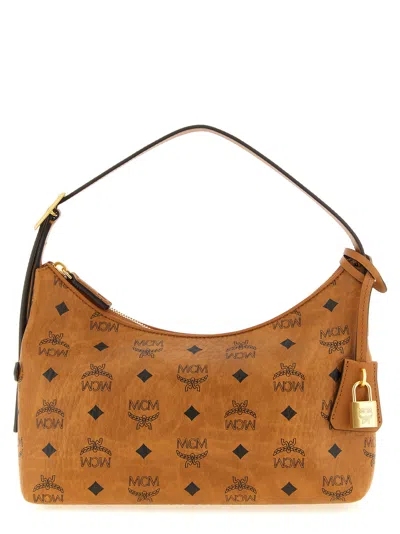 Mcm 'aren Hobo' Small Shoulder Bag In Brown