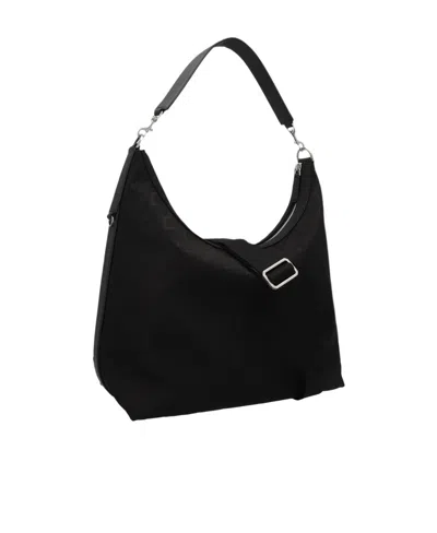 Mcm Aren Jacquard Zipped Hobo Bag In Black