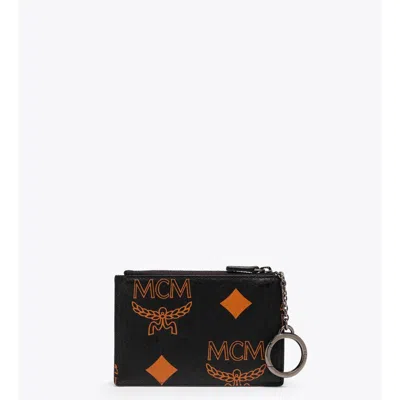 Mcm Aren Key Pouch In Maxi Monogram Visetos In Black