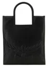 Mcm Nappa Leather Shopping Bag With Laurel Motif