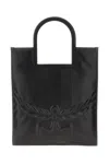 Mcm Aren Leather Tote In Black