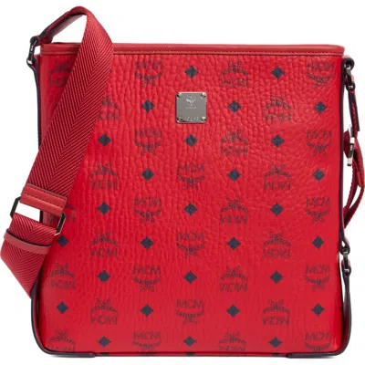 Mcm Aren Logo Crossbody Bag In Candy Red
