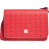 Mcm Aren Logo Print Messenger Crossbody Bag In Candy Red