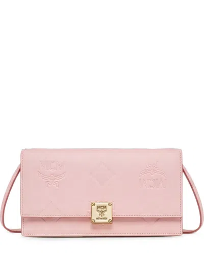 Mcm 엠보스드 로고 체인 숄더 백 In Pink
