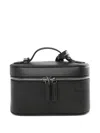 Mcm Aren Logo-embossed Vanity Case In Black
