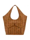 Mcm Aren Visetos Xl Shopper Tote In Brown