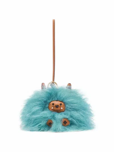 Mcm Aren Mars Dog Bag Charm In Blue
