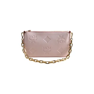 Pre-owned Mcm Aren Maxi Leather Pouch 'lotus Pink' | Men's Size Onesize