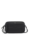 Mcm Aren Maxi Monogram Leather Crossbody In Black
